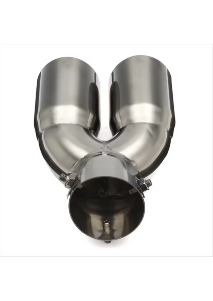 Evrensel 76MM Paslanmaz Çelik Araç Egzoz Muffler Uç Y Yap Tipi Çift Oldu Aracı Kayak Kromu Yuvarlak Egzoz Borusu (Yurt Dışından)