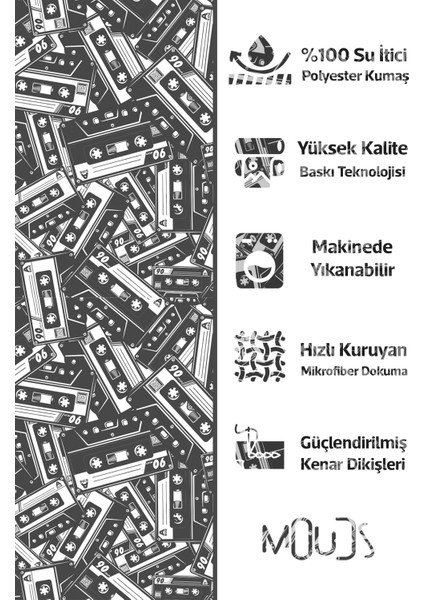 Banyo Perdesi, Siyah Kaset Desenli Duş Perdesi, Küvet Perdesi, Halka Hediyeli 175X200CM Bp-59 fiyatları