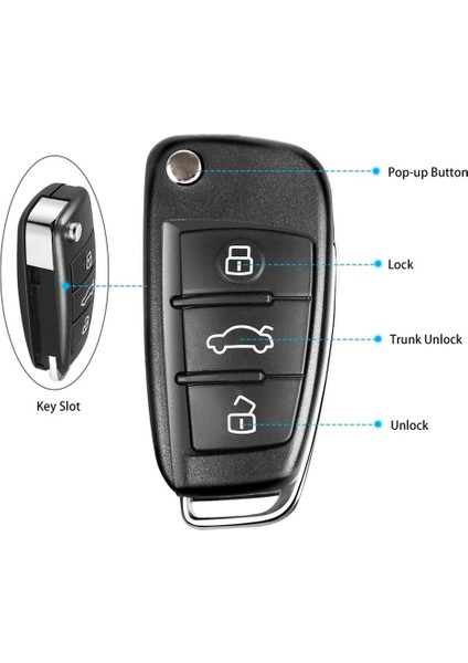 Xhorse Için XKA600EN Için Evrensel Tel Uzak Tuş Flip Fob Fob 3 Düğmeleri Audi A6 Q7 Için Vvdı Anahtar Aracı Için Tür (Yurt Dışından) fırsatları