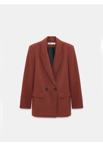 60767 Blazer Ceket-Kiremit