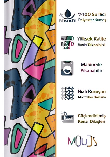 Banyo Perdesi, Artboard 2 Desenli Duş Perdesi, Küvet Perdesi, Halka Hediyeli 175X200CM Bp-68 fiyatları