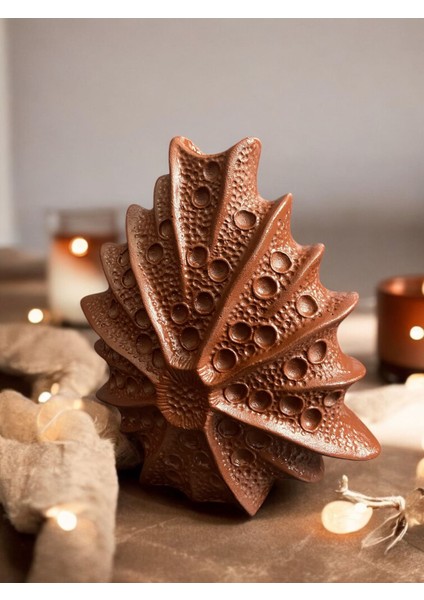 Açık Kahve Dokulu Dekoratif Vazo – 24 cm | El Yapımı Modern – Bohem Tasarım