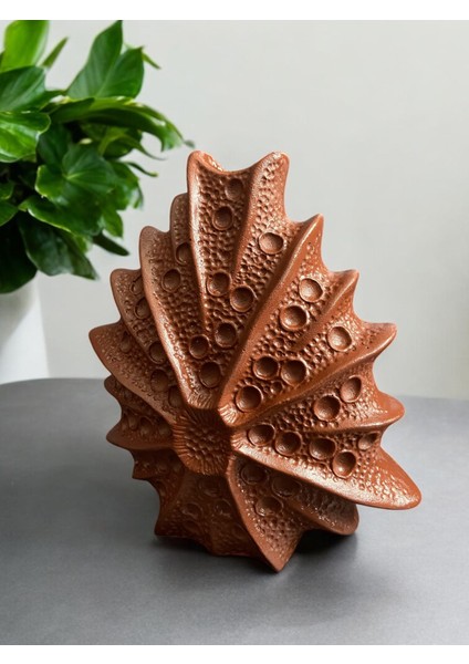 Açık Kahve Dokulu Dekoratif Vazo – 24 cm | El Yapımı Modern – Bohem Tasarım fiyatları