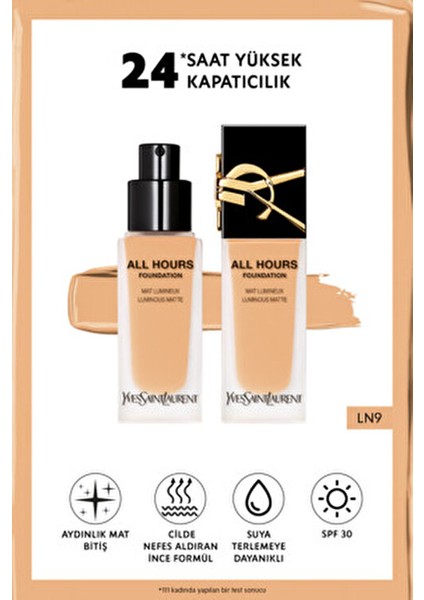 All Hours Fondöten Ln9 Açık Nötr Renk Doğal Görünüm ve Uzun Süre Kalıcılık fırsatları