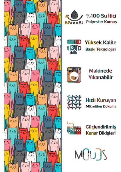 Banyo Perdesi, Stray Cat Kedi Desenli Duş Perdesi, Küvet Perdesi, Halka Hediyeli 175X200CM Bp-57 fiyatları