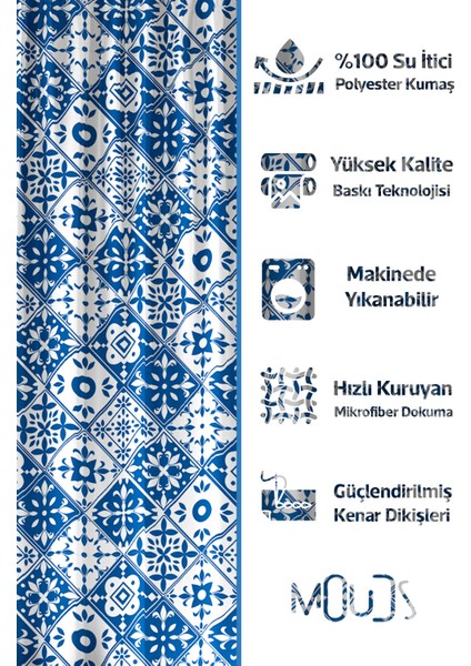 Banyo Perdesi, Türkiye Etnik Desenli Duş Perdesi, Küvet Perdesi, Halka Hediyeli 175X200CM BP-100 fiyatları