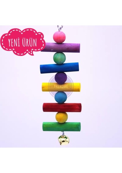 Kuş Kafes Zilli Çiğneme Oyuncağı Renkli