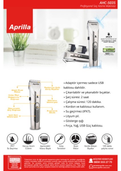 AHC-5035 Profesyonel Saç Kesme Makinesi modelleri