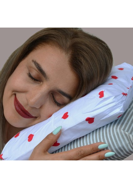 Piercing Yastığı , Dikdörtgen (26x30 cm)Mini Kalp Desenli , Yıkanabilir Kılıflı , Kulak Yastığı, Konforlu Uyku Için Özel Tasarım Kulak Koruyucu Delikli Yastık fiyatları