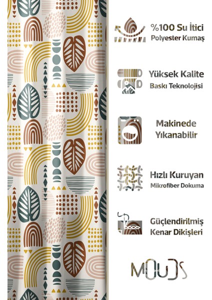 Banyo Perdesi, Autumn Abstract Desenli Duş Perdesi, Küvet Perdesi, Halka 175X200CM Bp-32 fiyatları