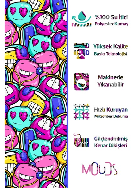 Banyo Perdesi, Sevimli Emoji Desenli Duş Perdesi, Küvet Perdesi, Halka Hediyeli 175X200CM Bp-69 fiyatları