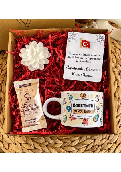Eğitim Simgeli Öğretmenler Günü Hediye Kutusu – Isme Özel Kupa fırsatları