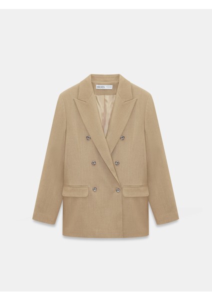 60779 Oversize Blazer Ceket-Camel