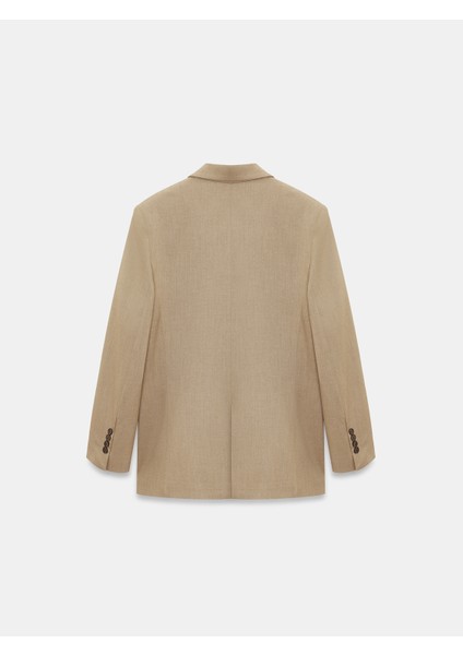 60779 Oversize Blazer Ceket-Camel