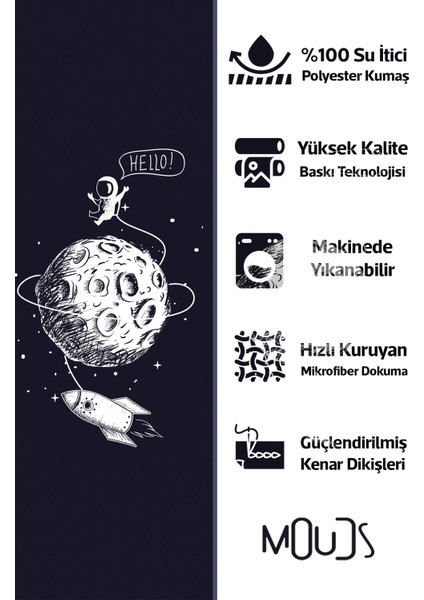 Banyo Perdesi, Hello Uzay Desenli Duş Perdesi, Küvet Perdesi, Halka Hediyeli 175X200CM Bp-58 fiyatları