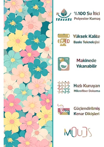 Banyo Perdesi, Renkli Bahçe Desenli Duş Perdesi, Küvet Perdesi, Halka Hediyeli 175X200CM Bp-93 fiyatları