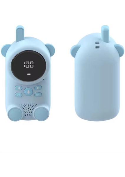 Çocuklar Için Kamp Yürüyüş El Telsizi Şarj Edılebılır 3km Menzil Mavi
