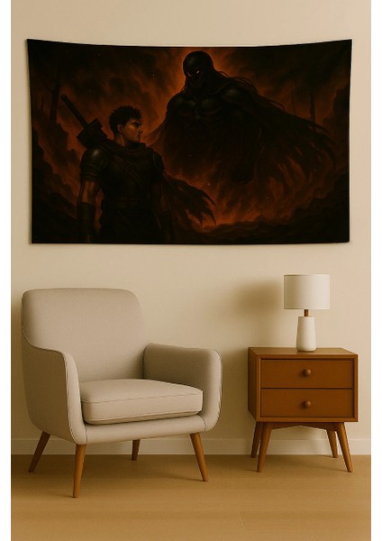 Berserk Temalı Duvar Örtüsü Ev Dekorasyon Duvar Halısı Tapestry