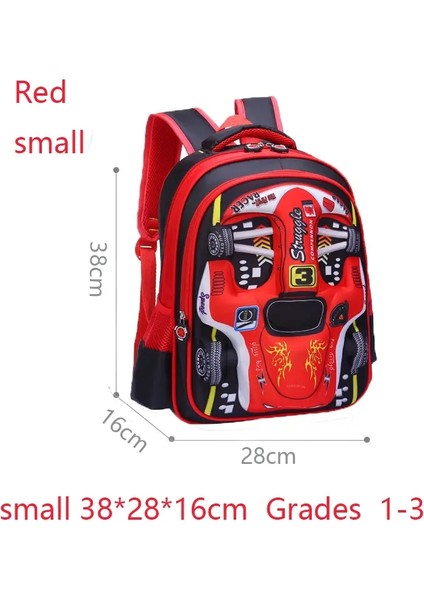 Fashioncartoon Racing 3D Kid Sırt Çantası Erkek Kız Mavi Yeşil Kırmızı Anaokulu Ilköğretim Okulu Çantası 3-16 Yaşında Öğrenci Çocuklar Sırt Çantası Renk: Kırmızı-Küçük (Yurt Dışından)