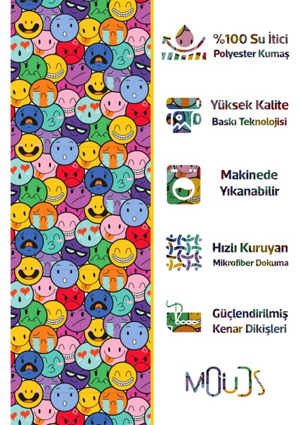 Banyo Perdesi, Emoji Desenli Duş Perdesi, Küvet Perdesi, Halka Hediyeli 175X200CM BP-105 fiyatları