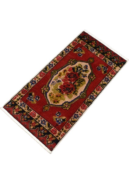 El Dokuma Karacahisar Güllü Çiçekli Yün Halı 0386 - Yeni - Çok Renkli indirimleri