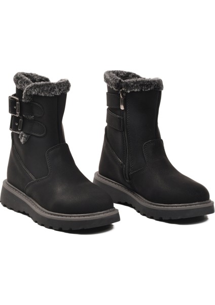 Siyah Polarlı Çocuk Bot Buckle F