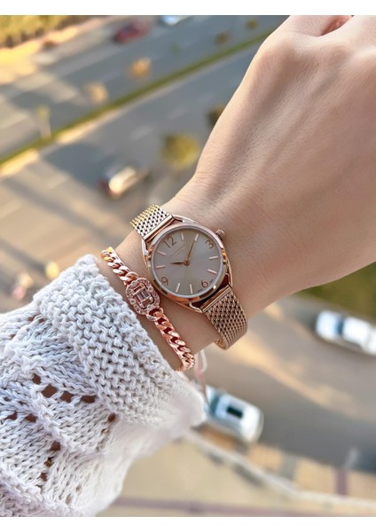 Küçük Kasa Vintage Hasır Kordon 2 Yıl Garantili 3 Atm Kadın Kol Saati+Bileklik 082207.460 fiyatları