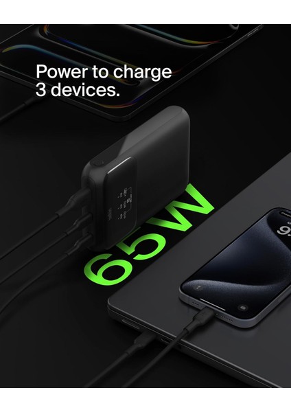 Boostcharge 3 Portlu Dizüstü Powerbank 20K, Usb-C ve Usb-A Portları, Hızlı Şarj Usb-C Güç Dağ fırsatları