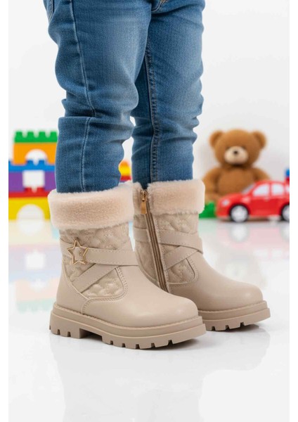 Bej Fermuarlı Çocuk Bot Evla P modelleri