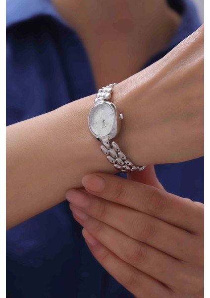 Damla Formlu Gümüş Kadın Kol Saati