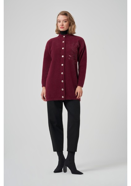 Nakış Işleme Detay Hırka 7007 Bordo fiyatları