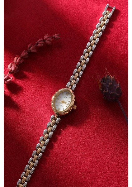 Çift Renk Oval Kadranlı Zarif Kadın Kol Saati modelleri