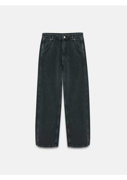 72088 %100 Pamuk Baggy Jean-Siyah