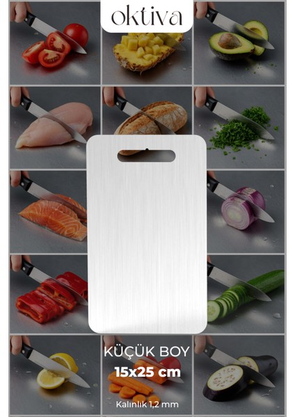 304 Kalite Paslanmaz Çelik Kesme Tahtası Antibakteriyel Kesme ve Doğrama Panosu