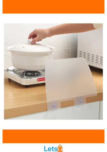 Vantuzlu Lavabo ve Ocak Sıçrama Önleyici Kalkan 28.5X25 cm fırsatları