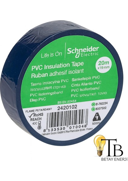 Schneıder Electrıc Pvc Elektrik Bandı 20 M X19MM 5'li