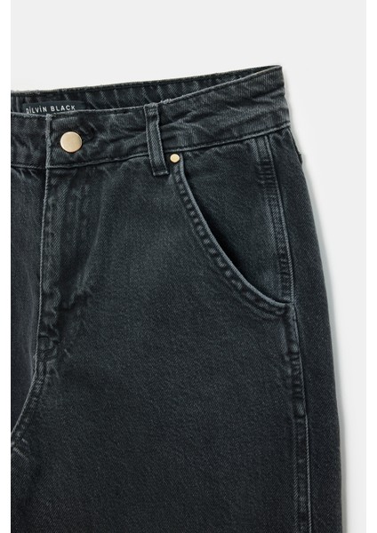 72088 %100 Pamuk Baggy Jean-Siyah