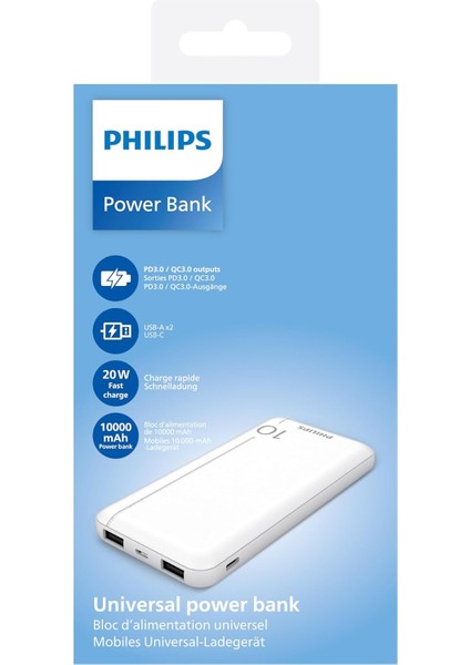 DLP1812PW 10.000 Mah Powerbank 2xusb-A 2.1A, Usb-C Çıkış, Pd- Beyaz fırsatları