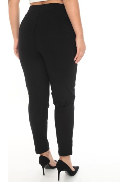 Büyük Beden Mom Yüksek Bel Boru Paça Detaylı Örme Kadın Pantolon modelleri