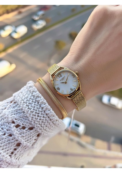 Küçük Kasa Vintage Hasır Kordon 2 Yıl Garantili 3 Atm Kadın Kol Saati+Bileklik 082207.120 fiyatları