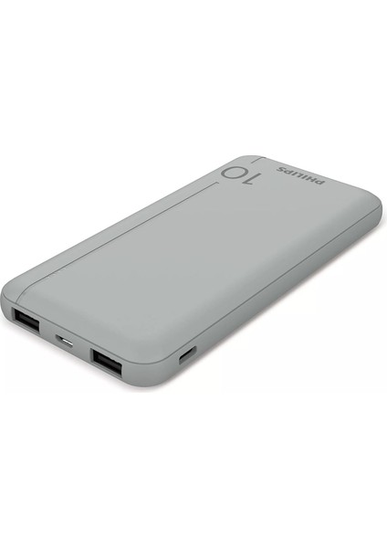 DLP1812PV 10.000 Mah Powerbank 2xusb-A 2.1A, Usb-C Çıkış, Pd - Gümüş