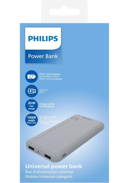 DLP1812PV 10.000 Mah Powerbank 2xusb-A 2.1A, Usb-C Çıkış, Pd - Gümüş fiyatları