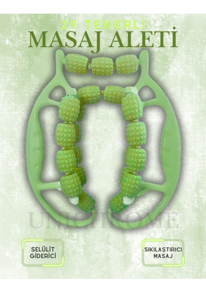 29 Tekerli Kas Gevşetici Sıkılaştırıcı Masaj Aleti Ayarlanabilir Lenf Drenaj Bacak Kol Selülit Yeşil fırsatları