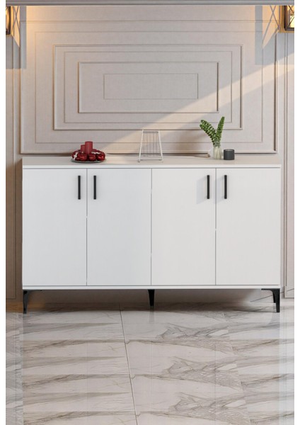 Hans 4 Kapaklı Çok Amaçlı Konsol Tv Sehpası Beyaz fiyatları