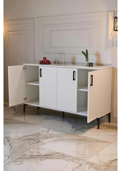 Hans 4 Kapaklı Çok Amaçlı Konsol Tv Sehpası Beyaz modelleri