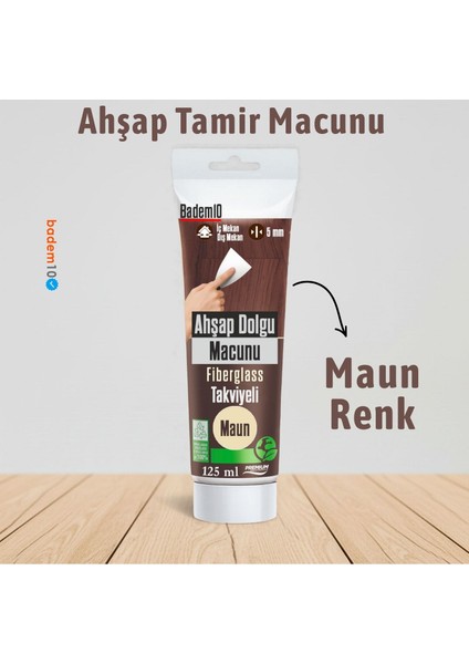 Ahşap Parke Tamir Macunu Maun Mobilya Masa Dolgu Çatlak Çizik Giderici 125 ml Kullanım Hazır