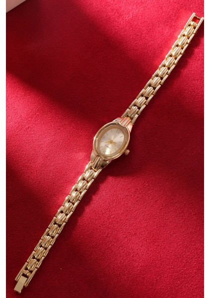 Altın Renk Zarif Oval Kadran Şık Kadın Kol Saati modelleri