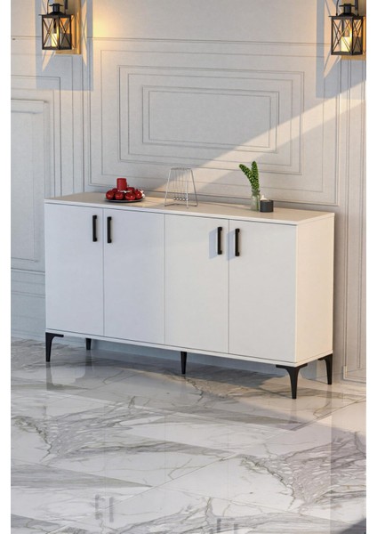 Hans 4 Kapaklı Çok Amaçlı Konsol Tv Sehpası Beyaz fırsatları