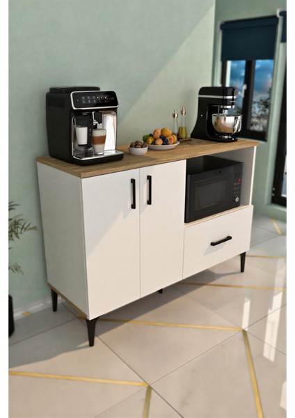 Palvin 2 Kapaklı Tek Çekmeceli Çok Amaçlı Dolap Beyaz Çam