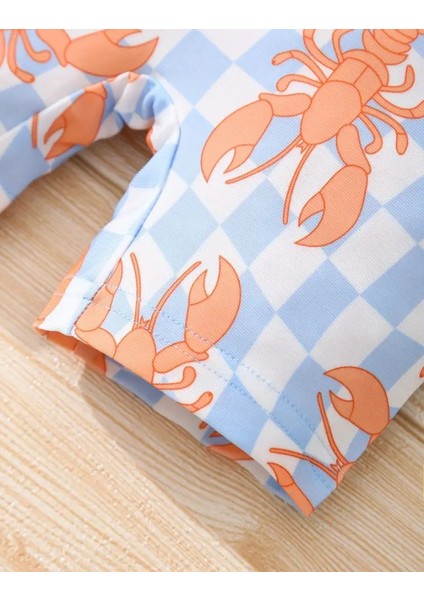 Mavi Istakoz Desenli Uzun Kollu Tulum Mayo – Fermuarlı, Rahat ve Esnek Bebek Swimwear indirimleri